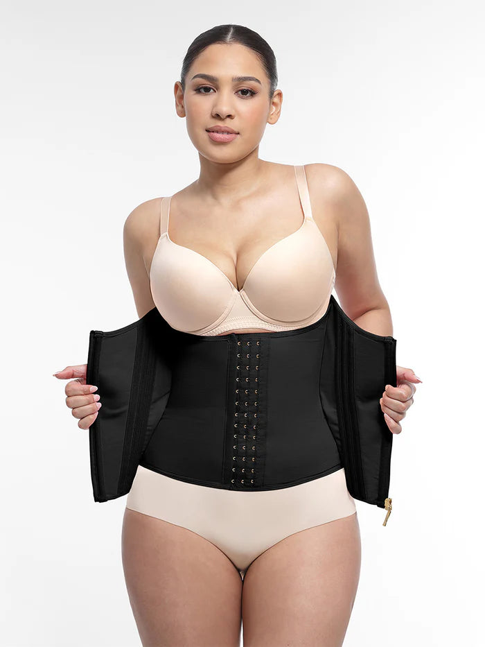 High Compression Waist Trainer with 15 Built-in Steel Bones - Unmatched Support