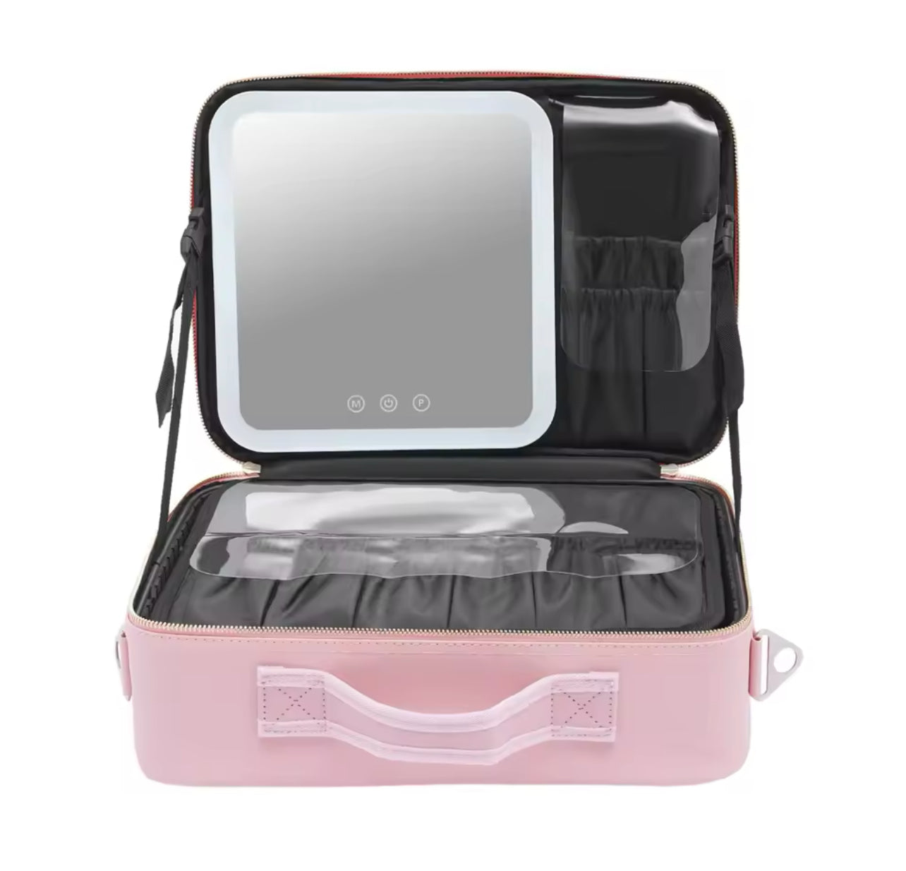 Mirror led makeup travel bag